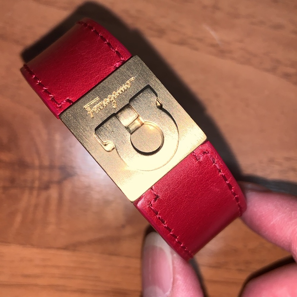 Authentic Salvatore Ferragamo Leather Cuff Bracelet